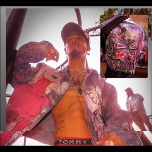 I’m so Fragile oversized cropped jean jacket